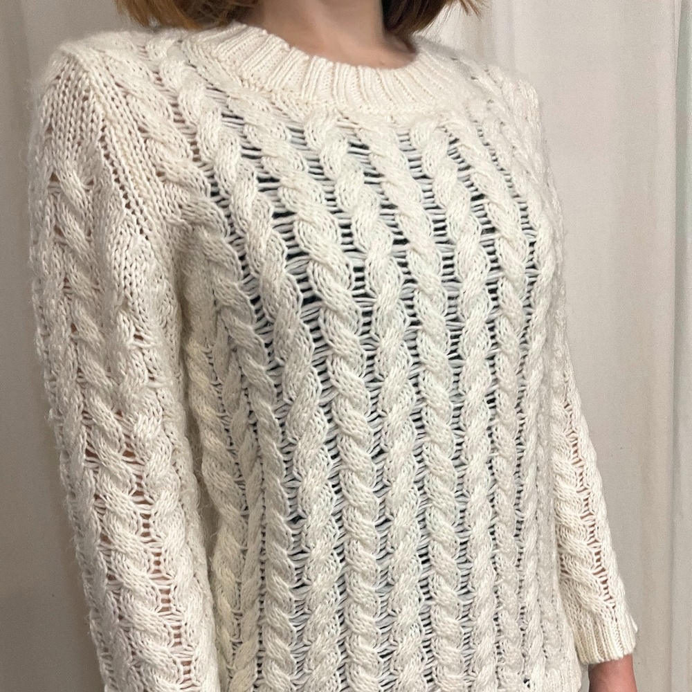 Joe Fresh Creme Large Print Cable Knit